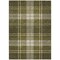 Edge Collections - 9' x 12' - Olive Green Gold And Brown - Plaid Washable Indoor Outdoor Area Rug - 1 Piece